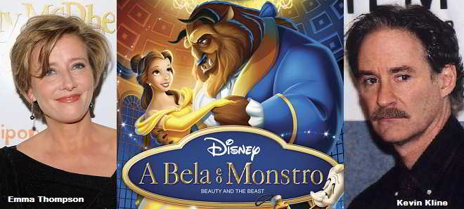 'A Bela e o Monstro': Emma Thompson e Kevin Kline no elenco